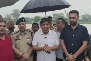 भारी बारिश से चोअ में तेज बहाव, विधायक जिम्पा ने किया प्रभावित इलाकों का दौरा